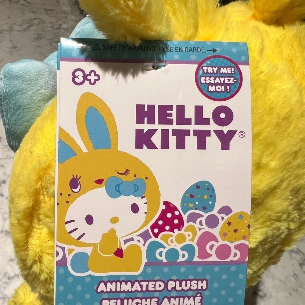NEW Hello Kitty Easter Side Stepper yellow bunny musical animated plush - Picture 7 of 8